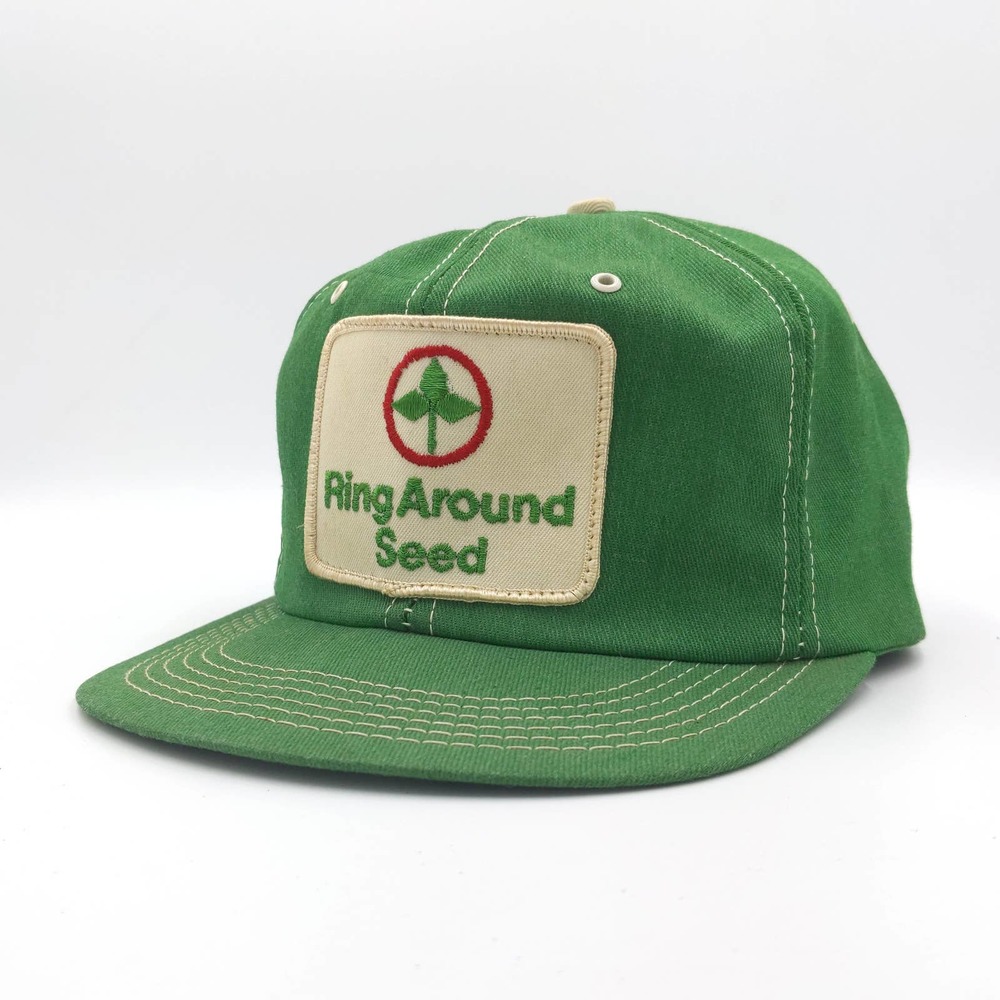 Vintage Ring Around Seed Snapback Trucker Hat Patch K-BRAND K-PRODUCTS Farm